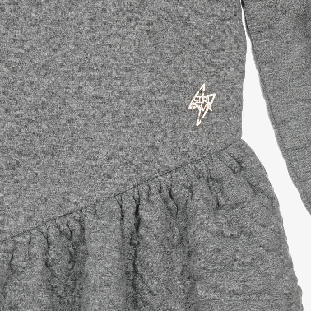 Mayoral-فستان قطن جيرسي لون رمادي | Childrensalon Outlet