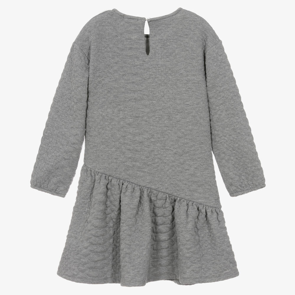 Mayoral-فستان قطن جيرسي لون رمادي | Childrensalon Outlet