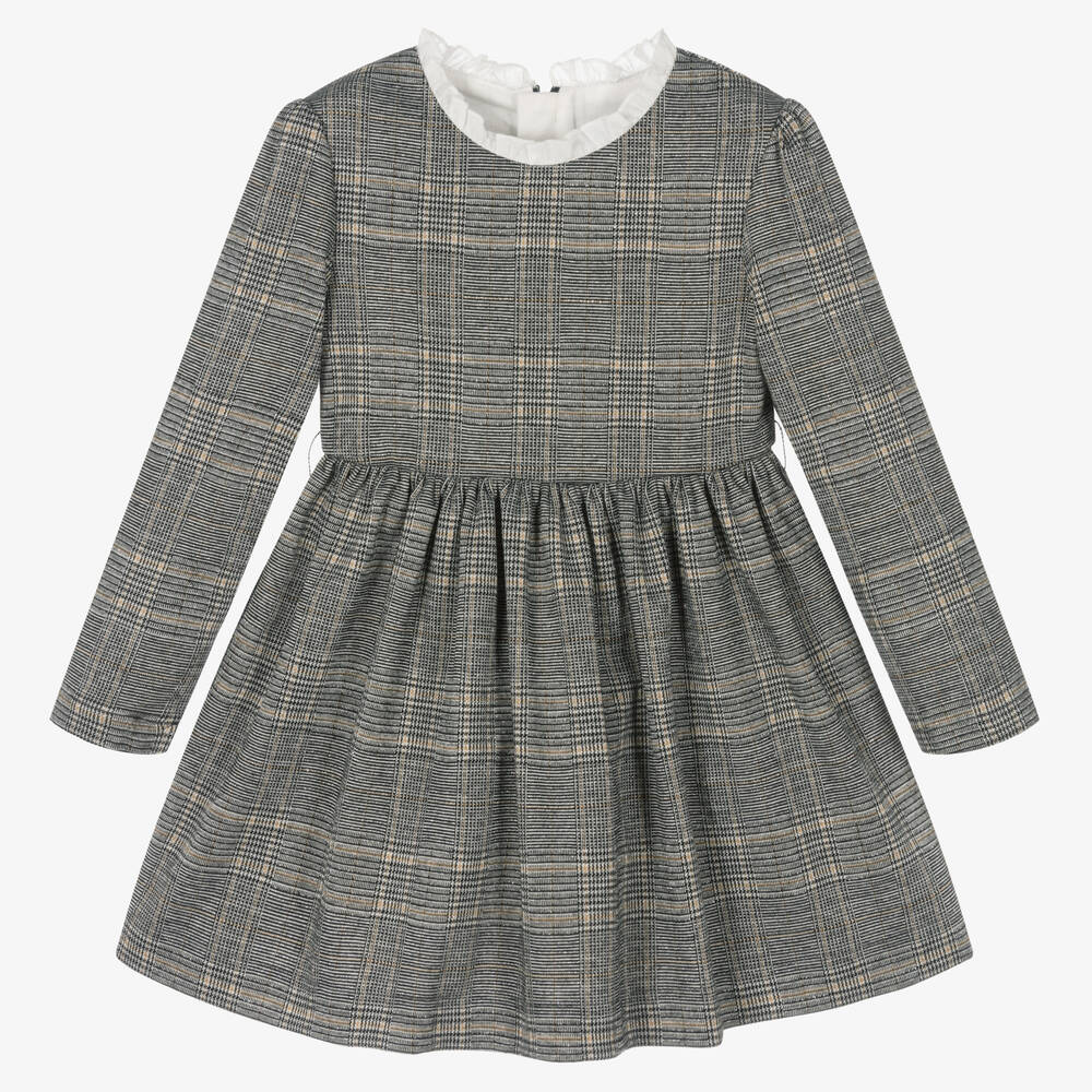 Mayoral-Серое платье в клетку для девочек | Childrensalon Outlet
