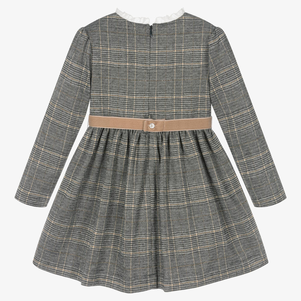 Mayoral-Серое платье в клетку для девочек | Childrensalon Outlet
