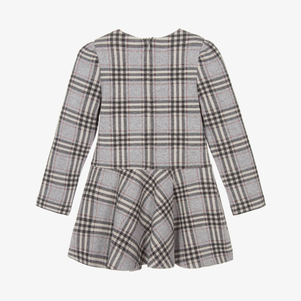 Mayoral-Серое клетчатое хлопковое платье для девочек | Childrensalon Outlet