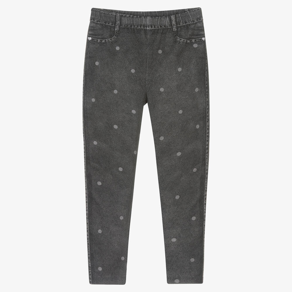 Mayoral-Girls Grey Cotton Leggings | Childrensalon Outlet