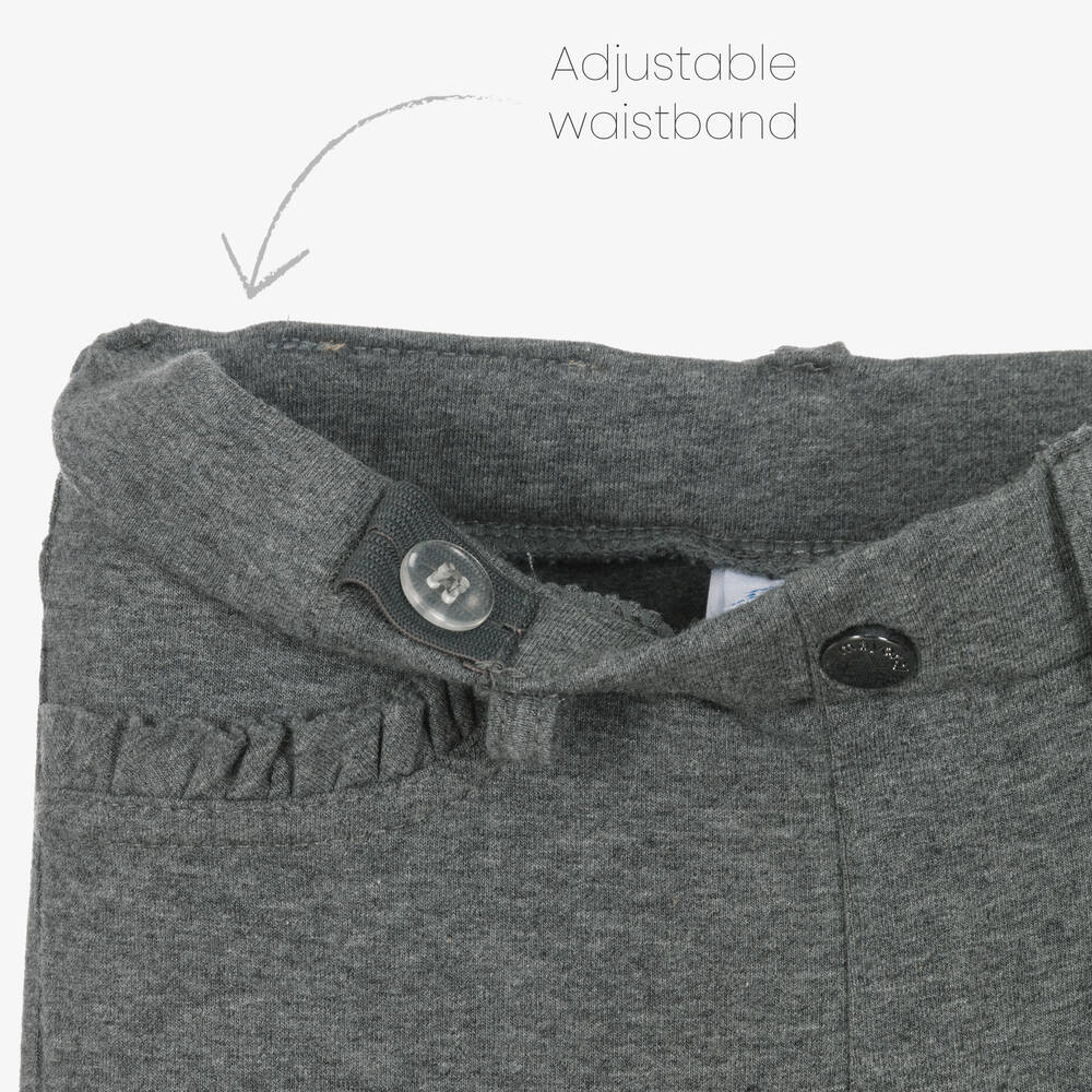 Mayoral-Girls Grey Cotton Super-Skinny Trousers | Childrensalon Outlet