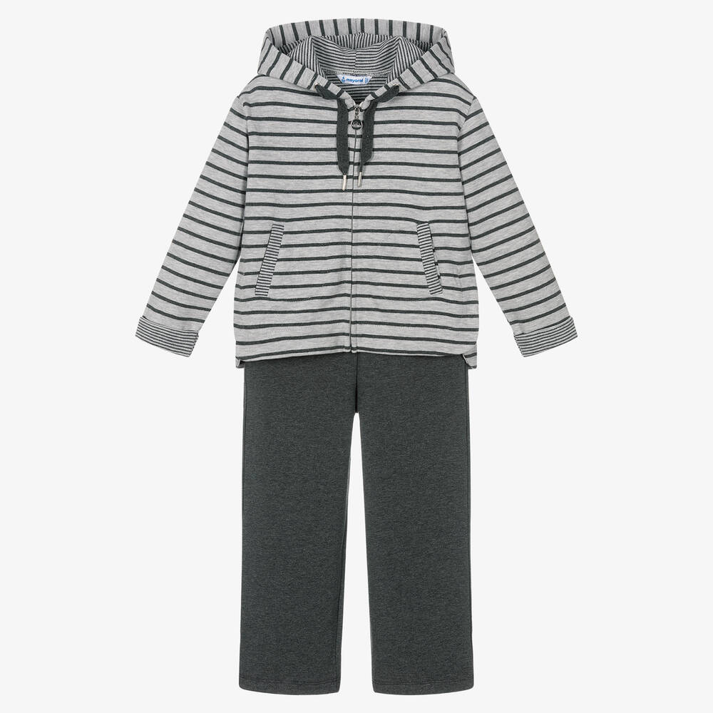 Mayoral - Girls Grey Cotton Tracksuit | Childrensalon