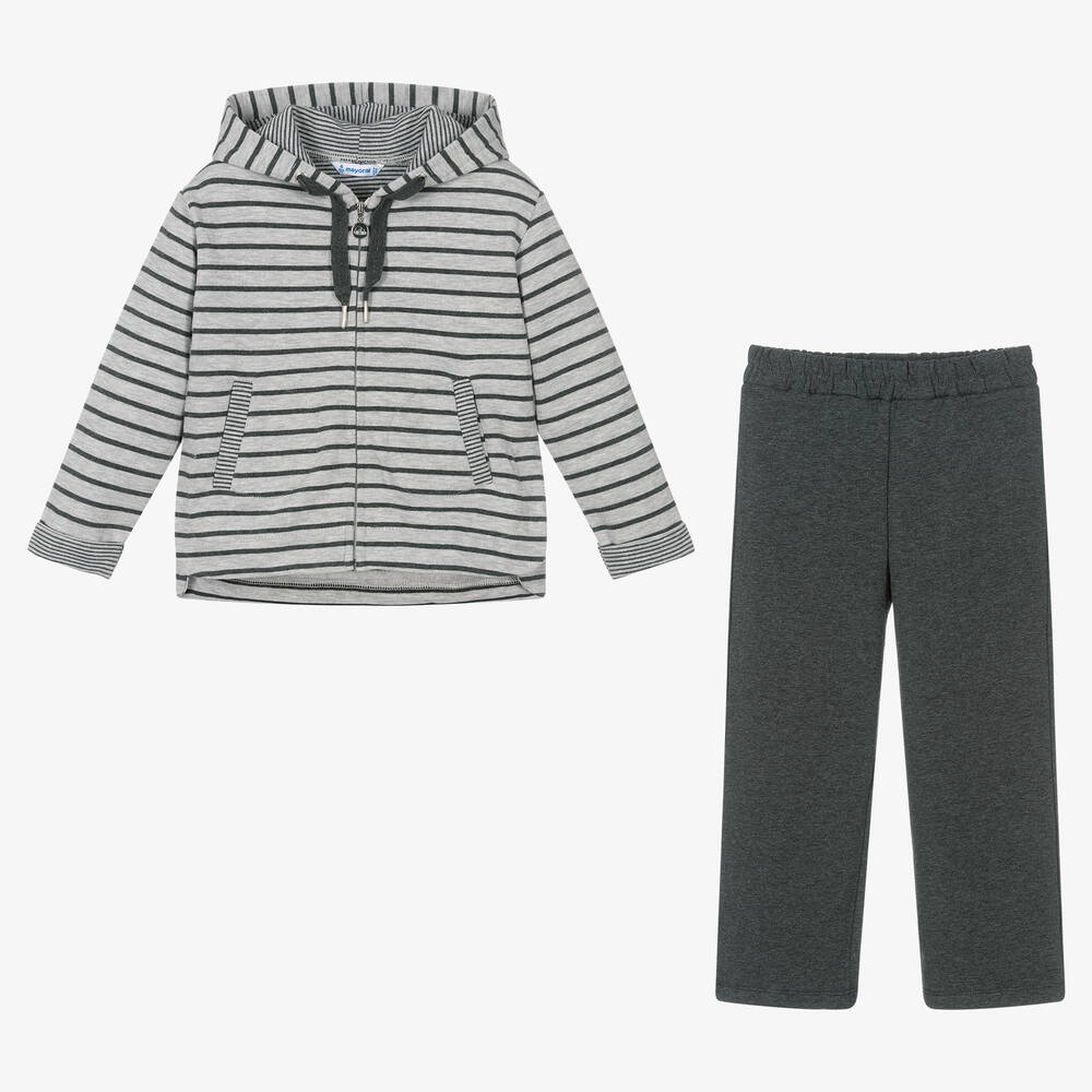 مايورال-تراكسوت قطن جيرسي لون رمادي للبنات | Childrensalon Outlet