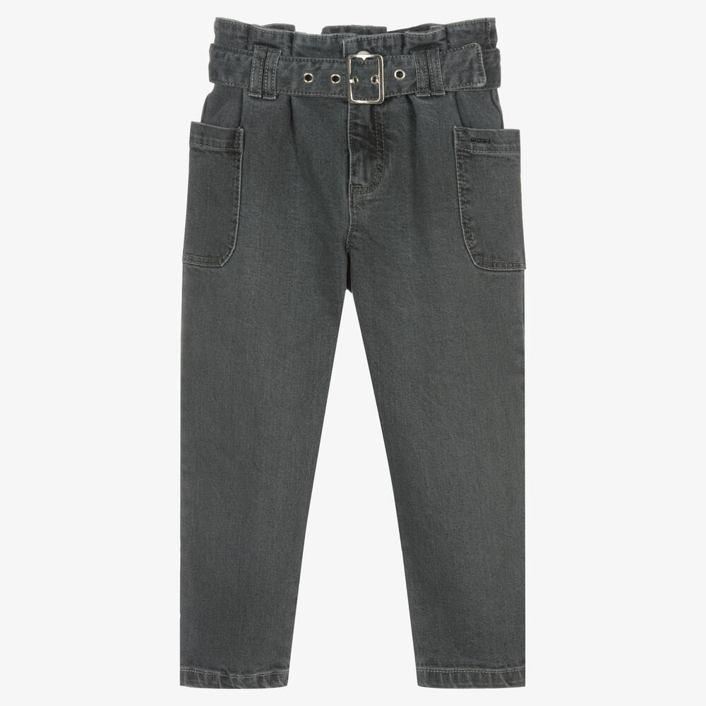 Mayoral-Girls Grey Denim Jeans | Childrensalon Outlet