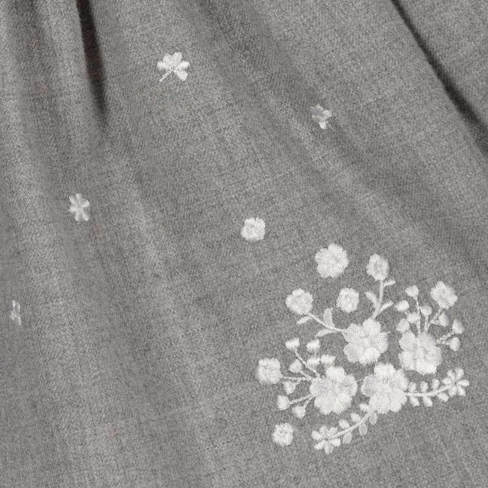 Mayoral-Girls Grey Embroidered Dress | Childrensalon Outlet