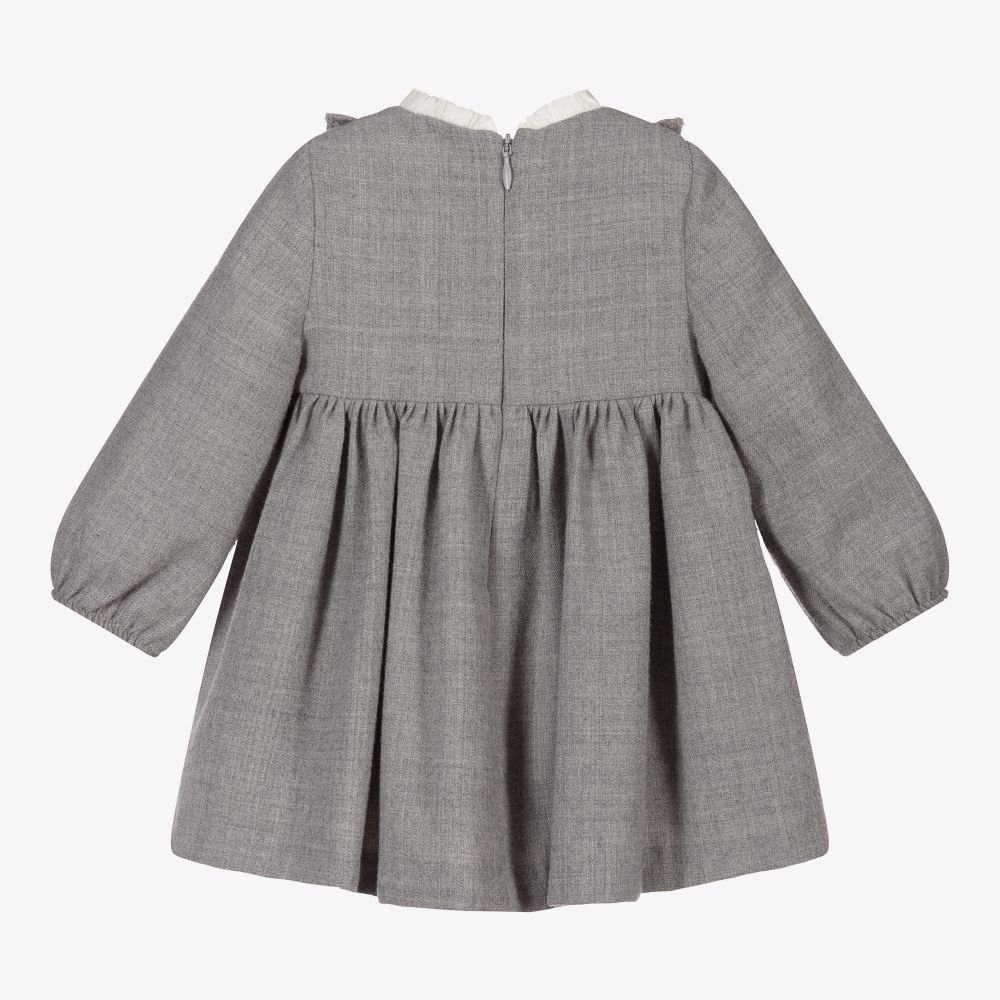 Mayoral - Girls Grey Embroidered Dress | Childrensalon Outlet