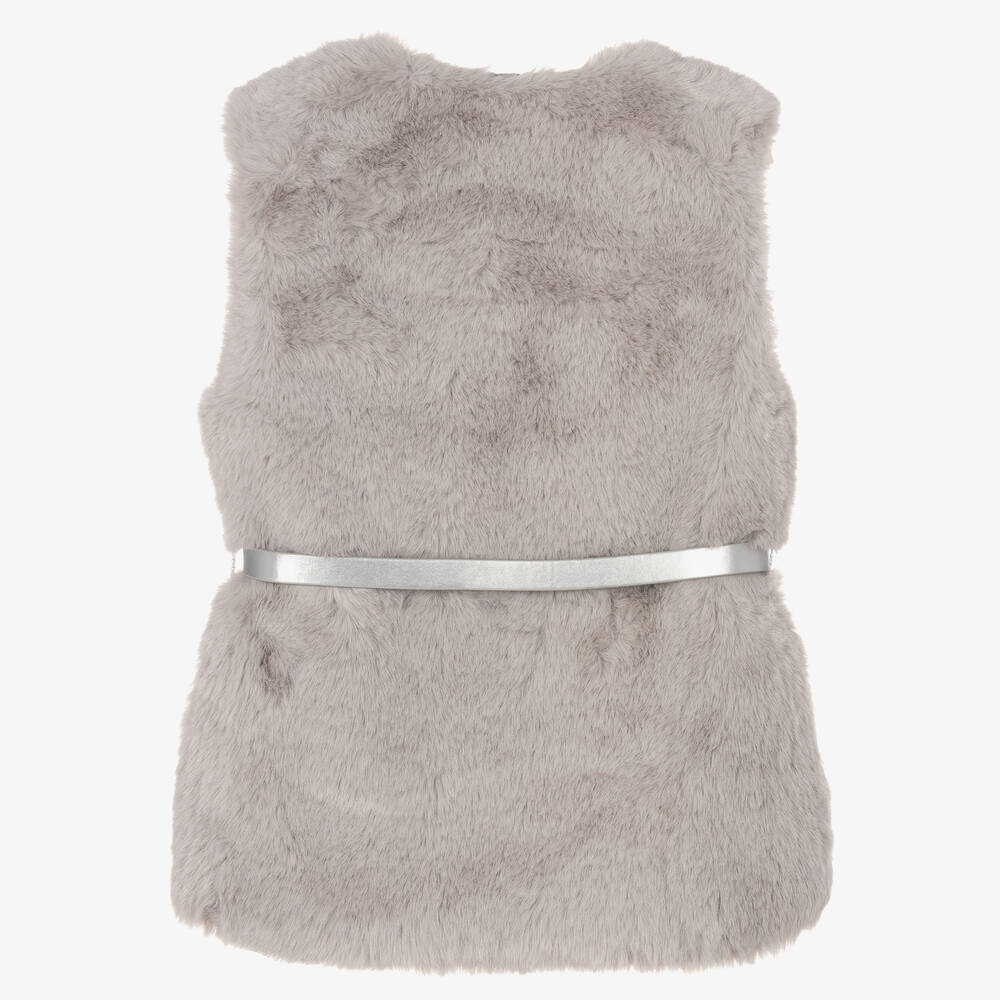 Girls grey outlet fur gilet