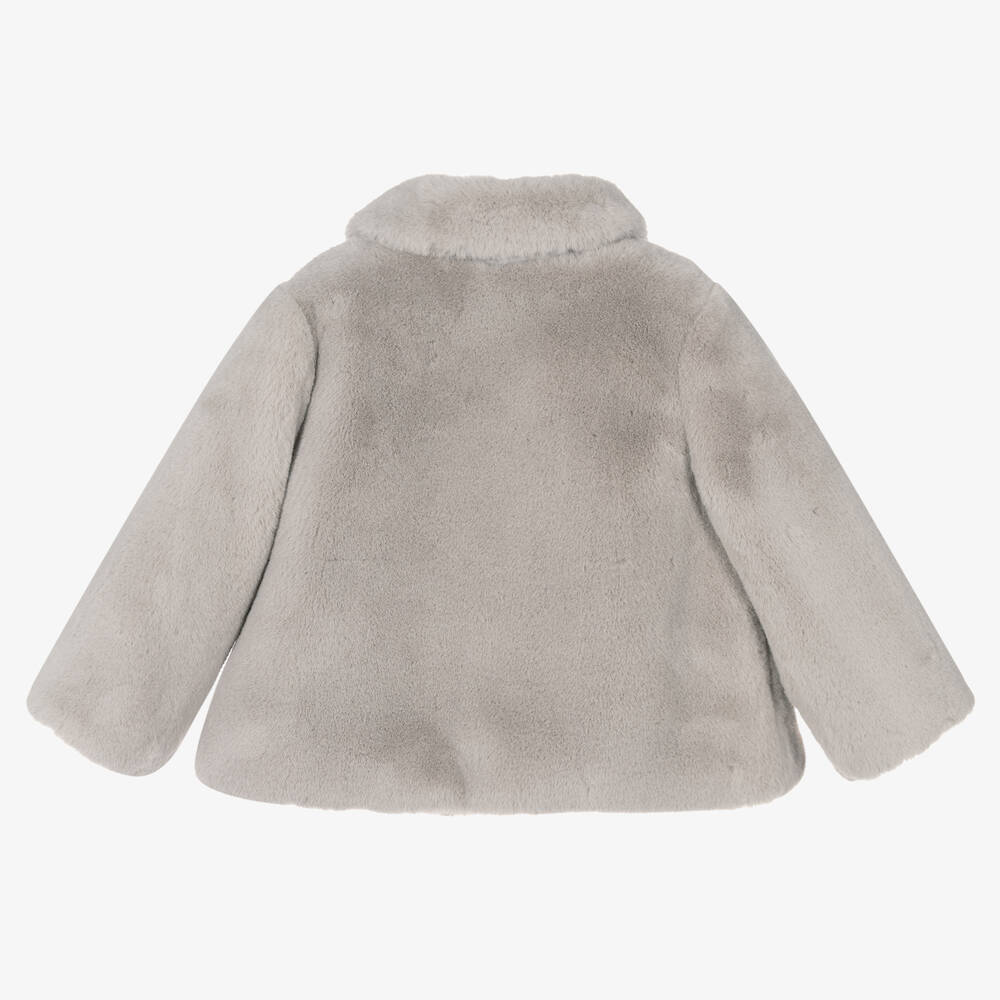 Mayoral Girls Grey Faux Fur Jacket