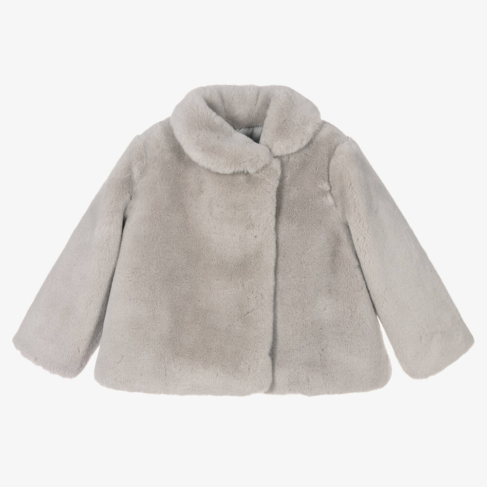 Mayoral - Veste grise en fausse fourrure Fille | Childrensalon