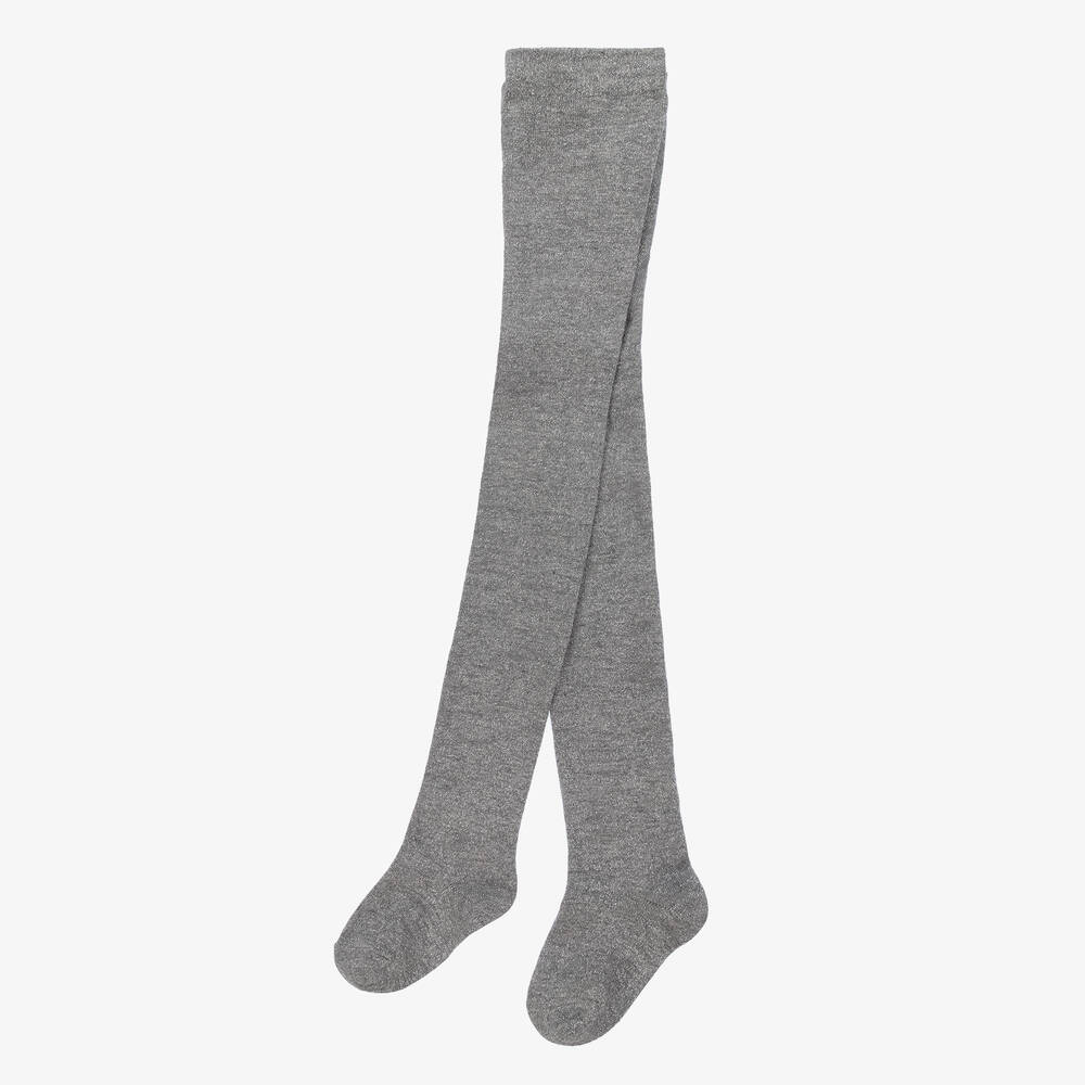 Mayoral-Girls Grey Glitter Knitted Tights | Childrensalon Outlet