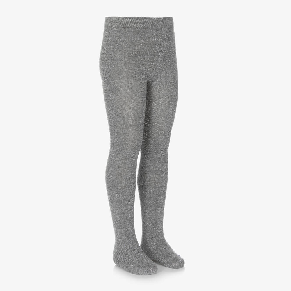 Mayoral-Girls Grey Glitter Knitted Tights | Childrensalon Outlet