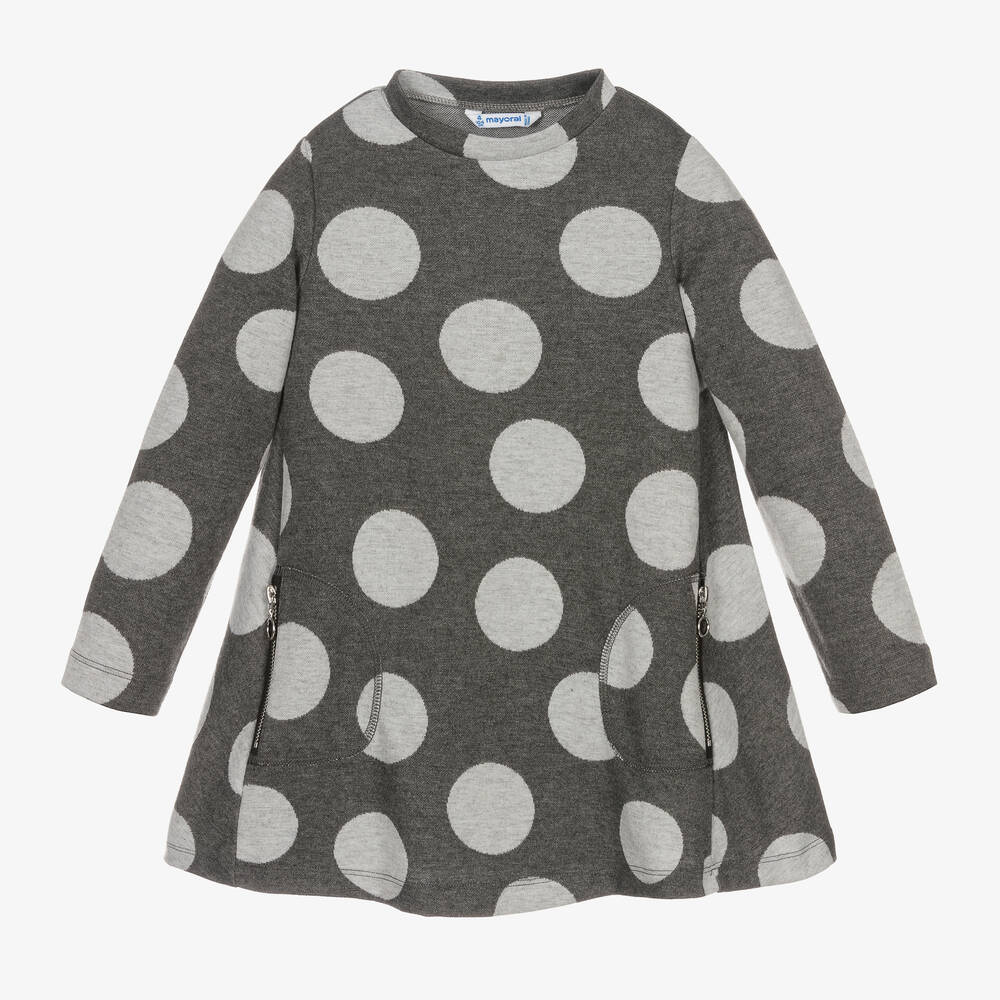 Mayoral Girls Grey Jersey Dress Childrensalon Outlet