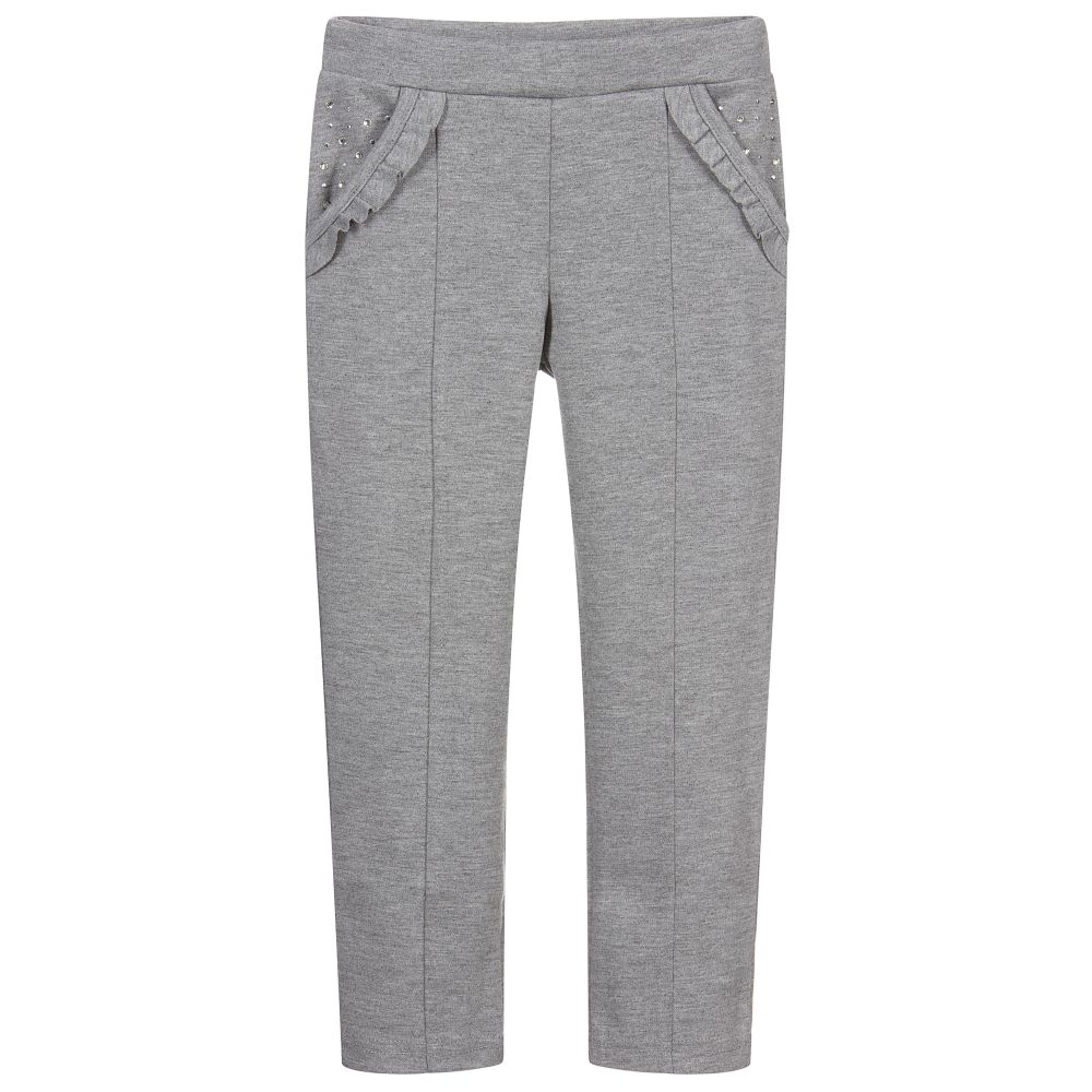 Mayoral - Girls Grey Jersey Trousers | Childrensalon