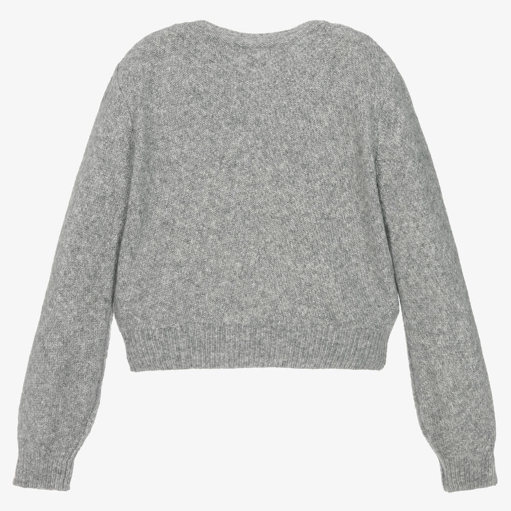Mayoral-Girls Grey Knitted Cardigan | Childrensalon Outlet