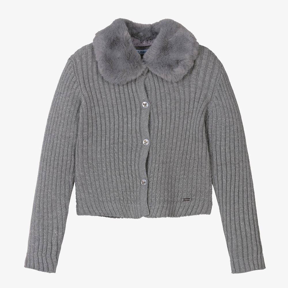 Mayoral - Graue Strickjacke für Mädchen | Childrensalon