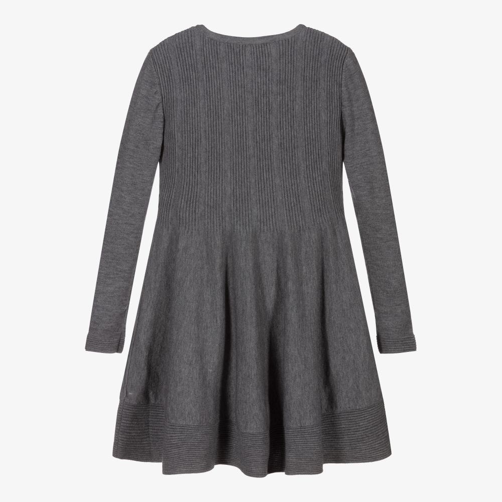 Mayoral-Girls Grey Knitted Dress | Childrensalon Outlet