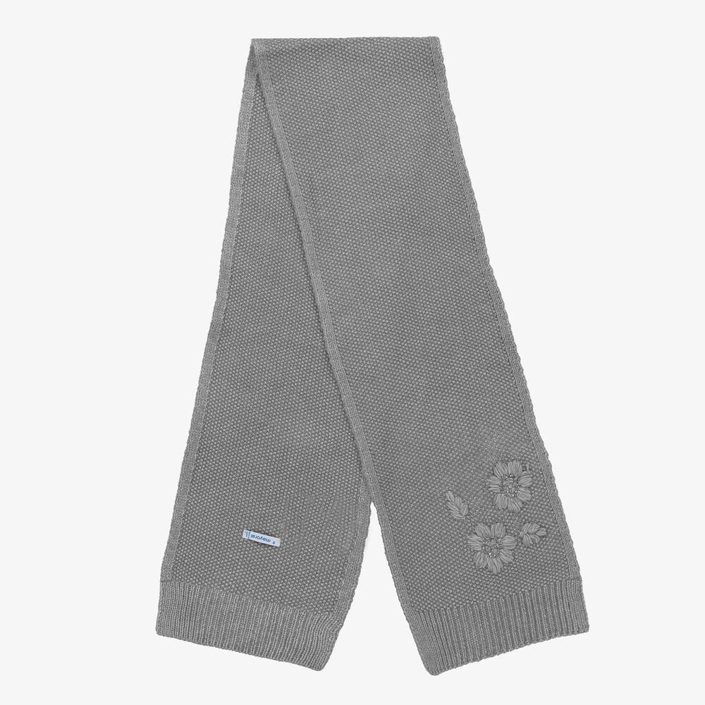 Mayoral-Girls Grey Knitted Hat & Scarf Set | Childrensalon Outlet