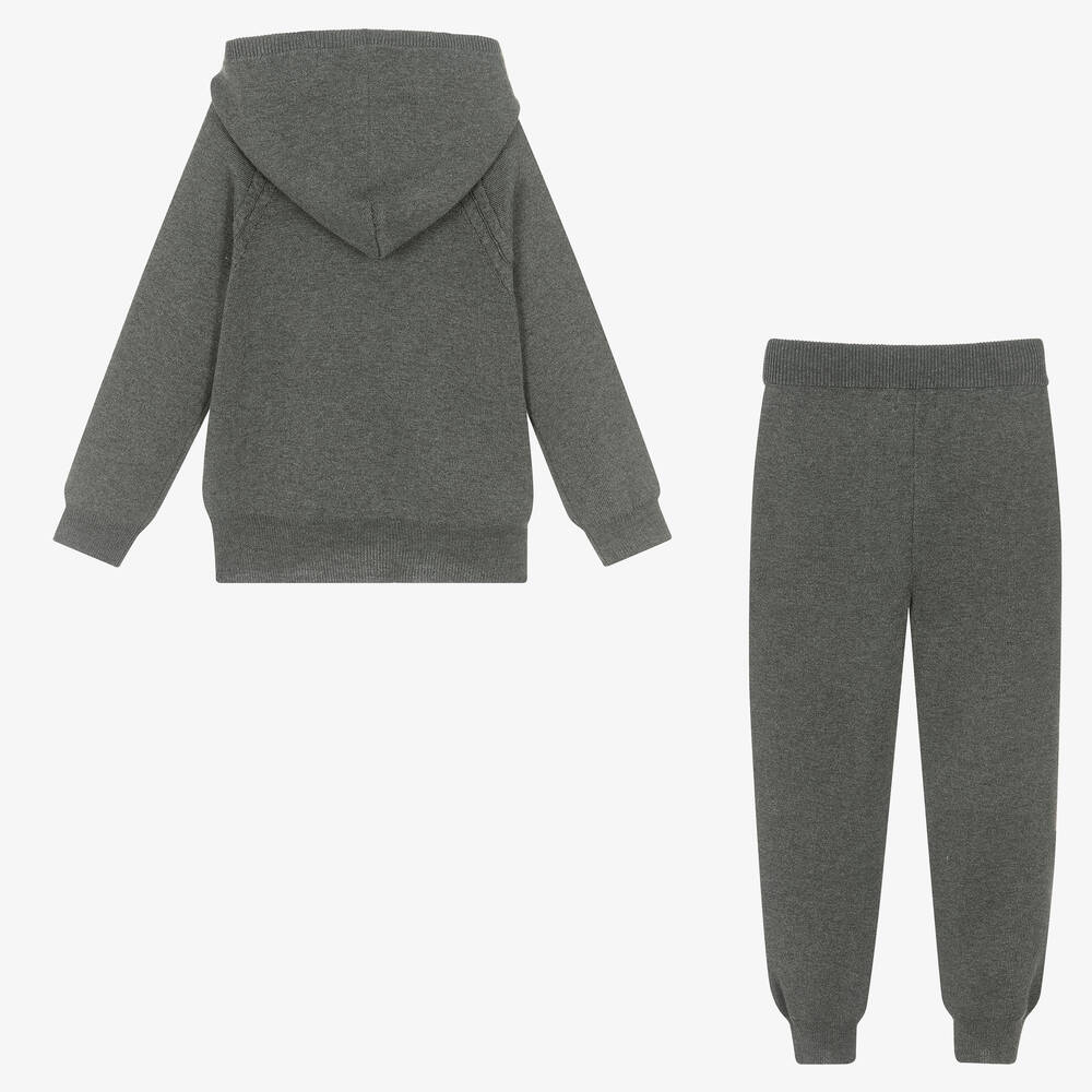 Grey knitted tracksuit best sale