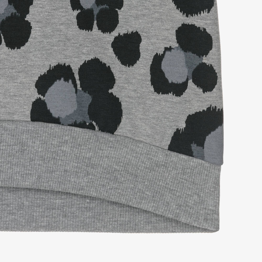 Mayoral-سويتشيرت بطبعة فهد قطن لون رمادي للبنات | Childrensalon Outlet