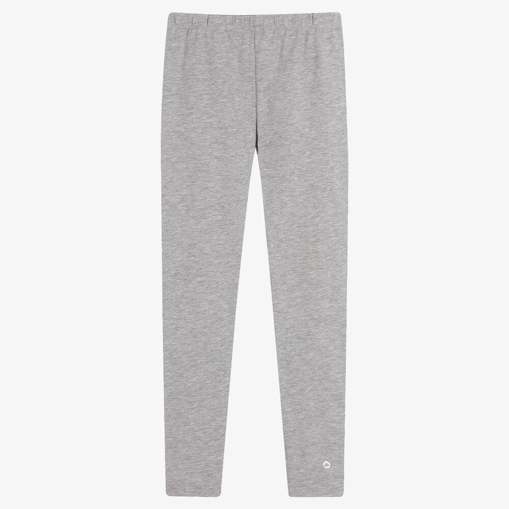Mayoral-Girls Grey Marl Cotton Jersey Leggings | Childrensalon Outlet
