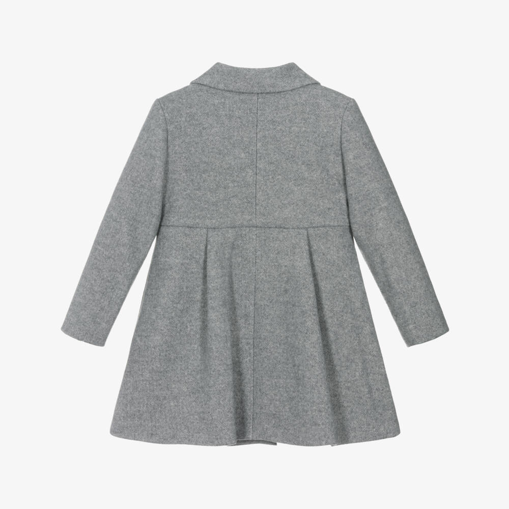 Mayoral-Girls Grey Marl Felted Coat | Childrensalon Outlet