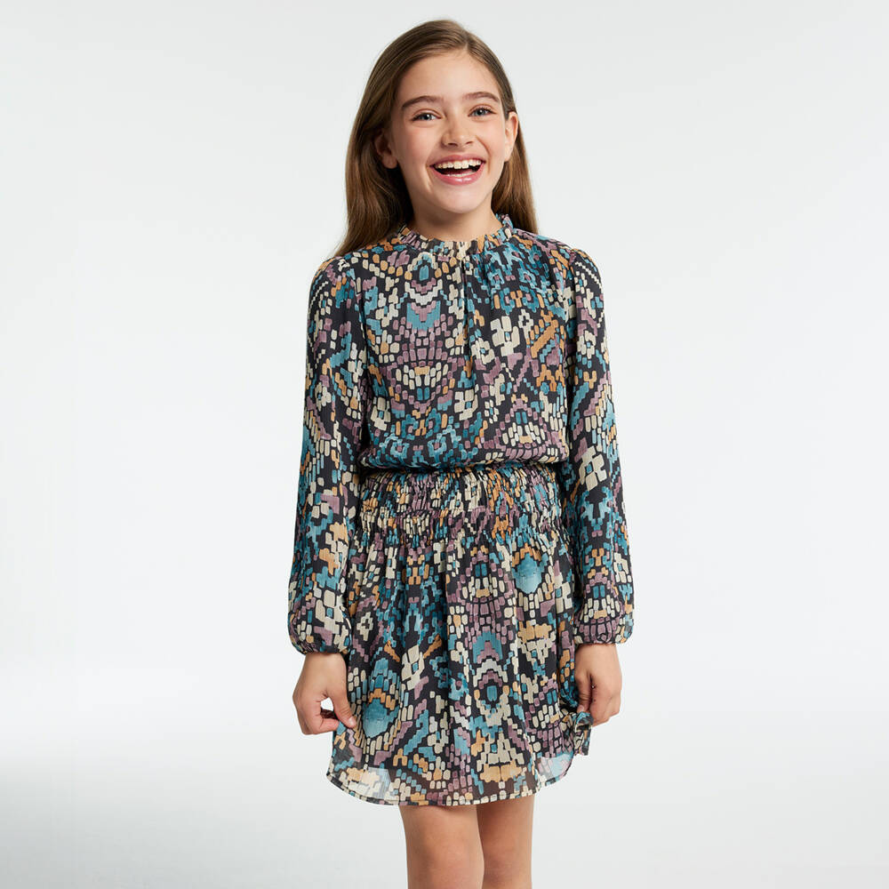 Mayoral-فستان شيفون بطبعة ملونة | Childrensalon Outlet