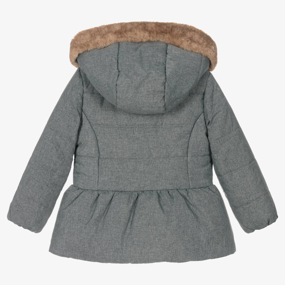 Girls grey puffer coat discount