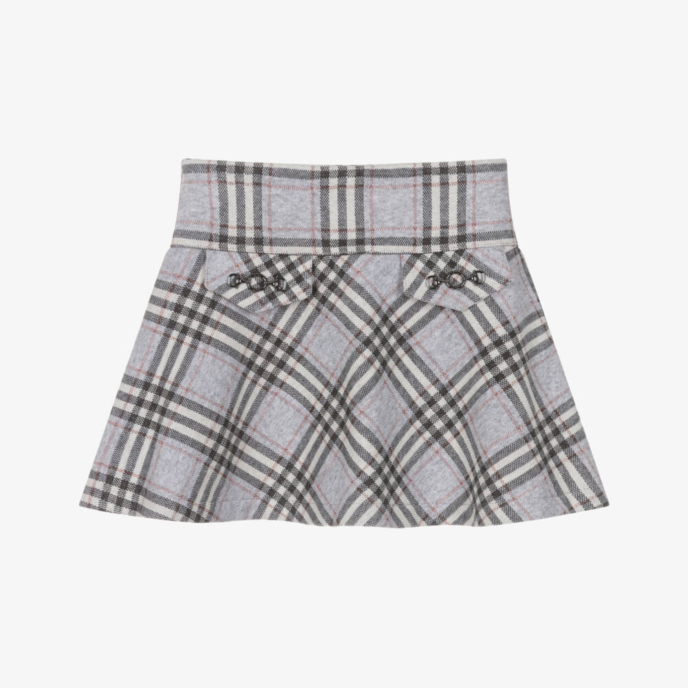 Mayoral-Юбка в клетку розово-серая для девочек | Childrensalon Outlet