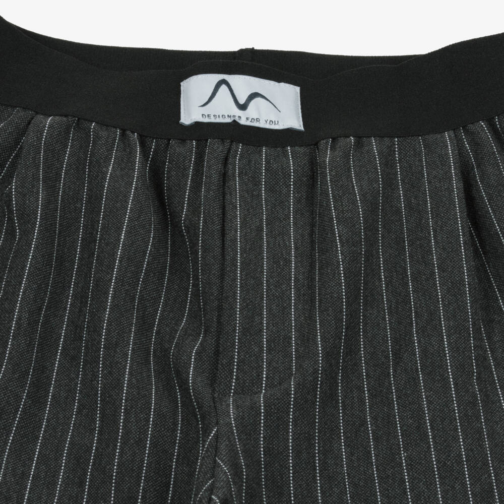 Mayoral-Girls Grey Pinstripe Wide Leg Trousers | Childrensalon Outlet