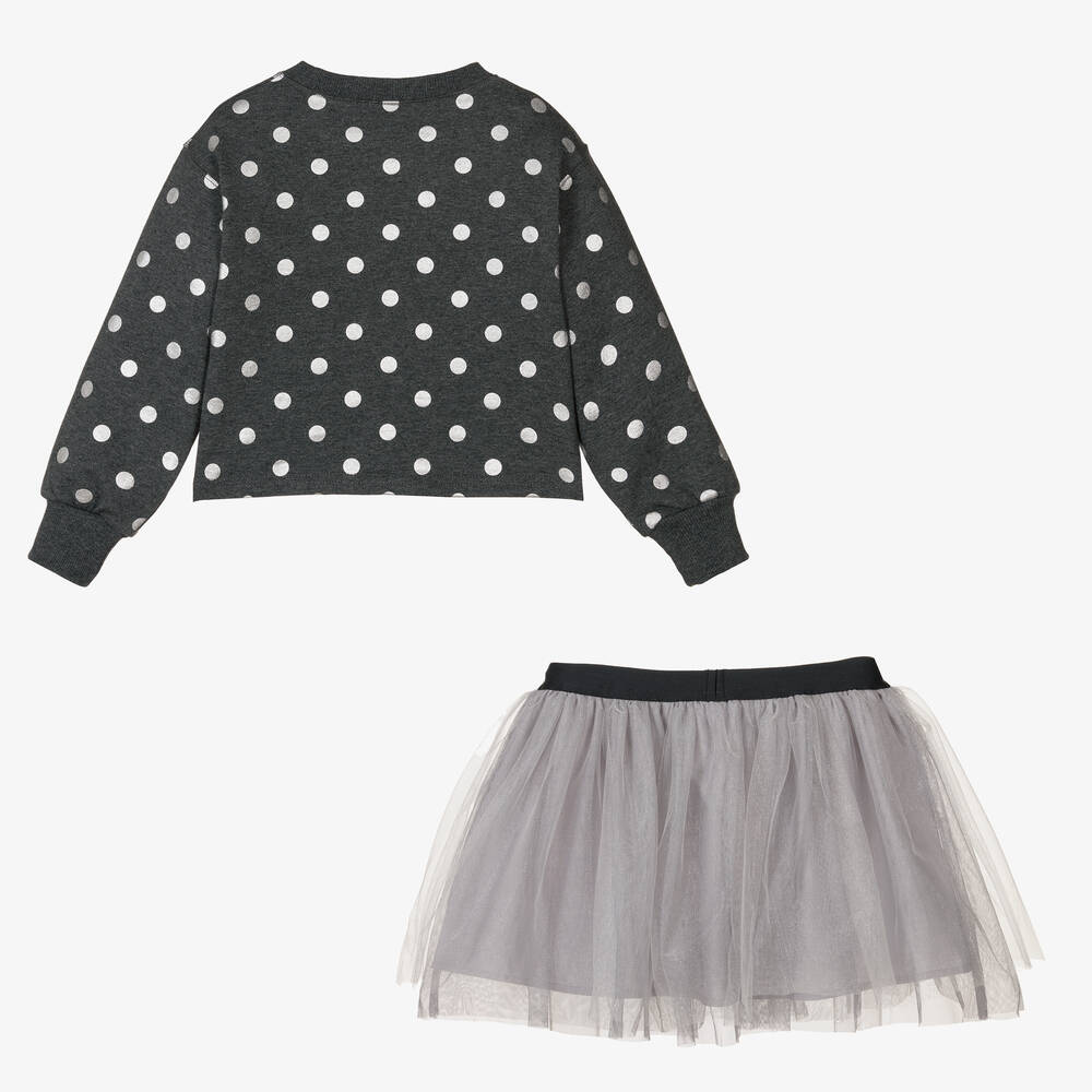 Mayoral-Серый топ и серебристая юбка | Childrensalon Outlet
