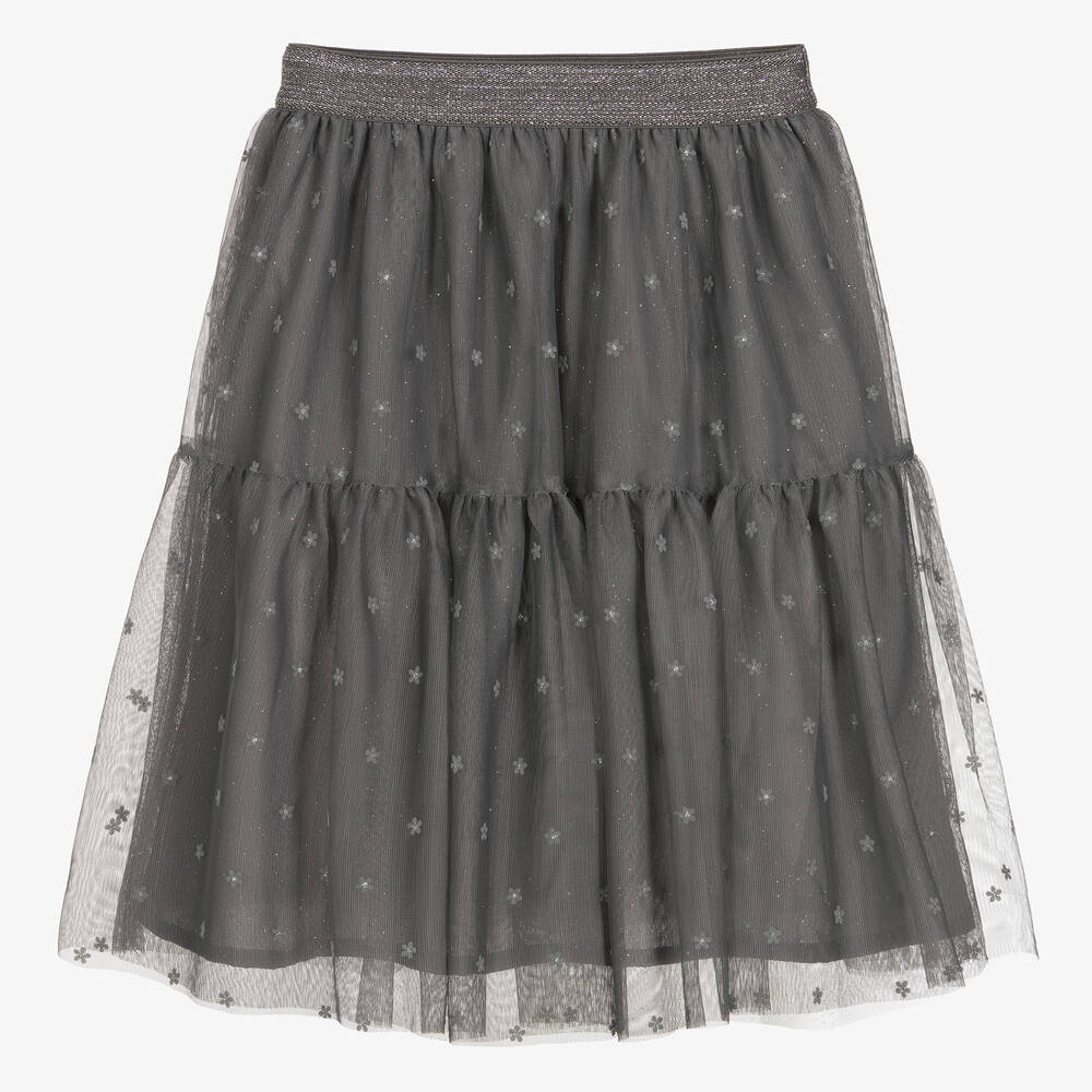 Mayoral - Girls Grey Tulle Skirt | Childrensalon