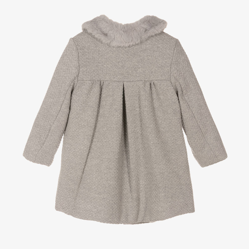 Mayoral-Серое пальто из вафельного джерси для девочек | Childrensalon Outlet