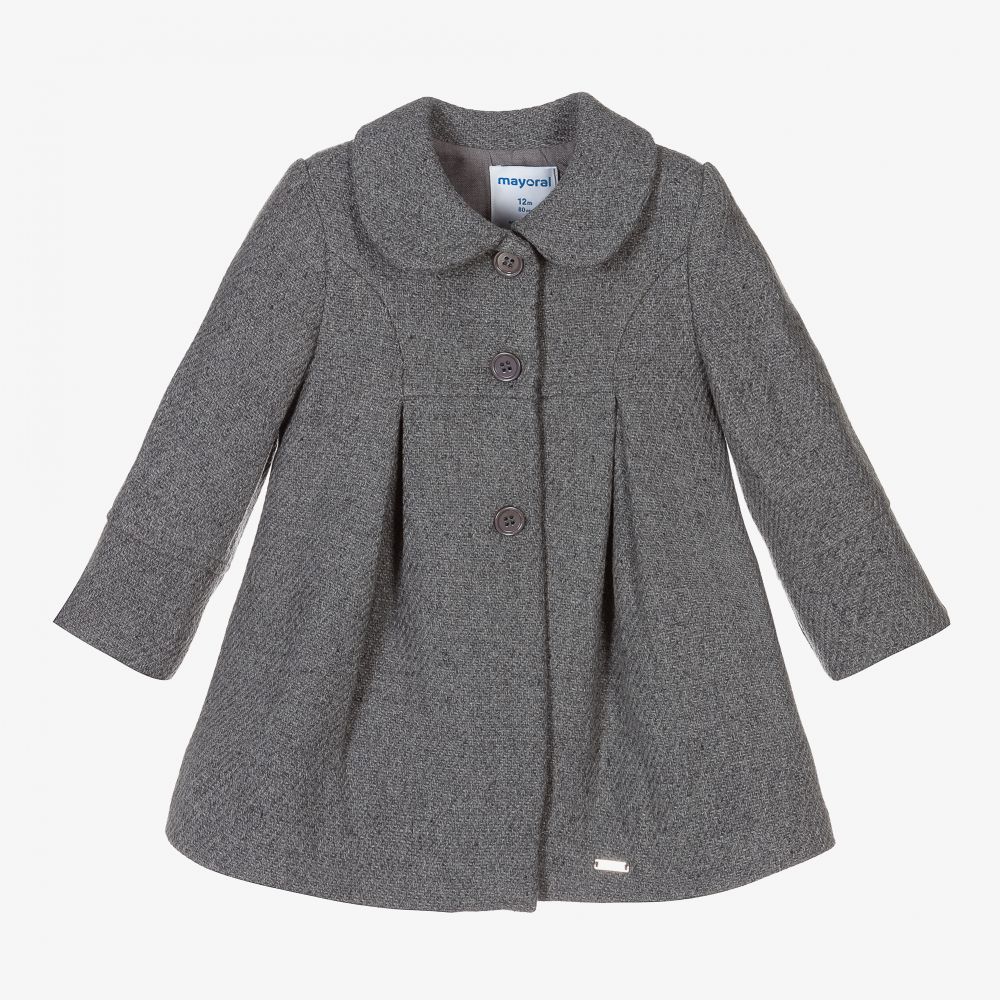 Girls grey wool coat deals