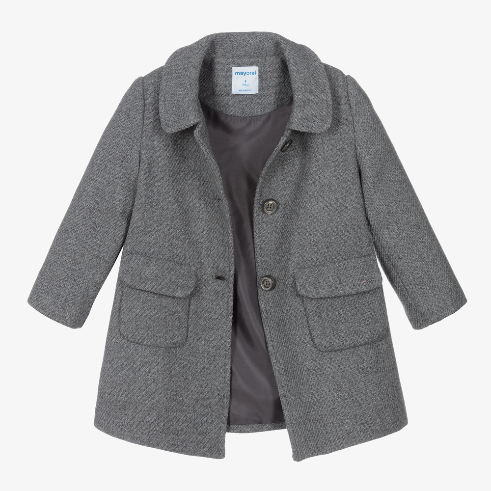 Girls grey wool 2025 coat