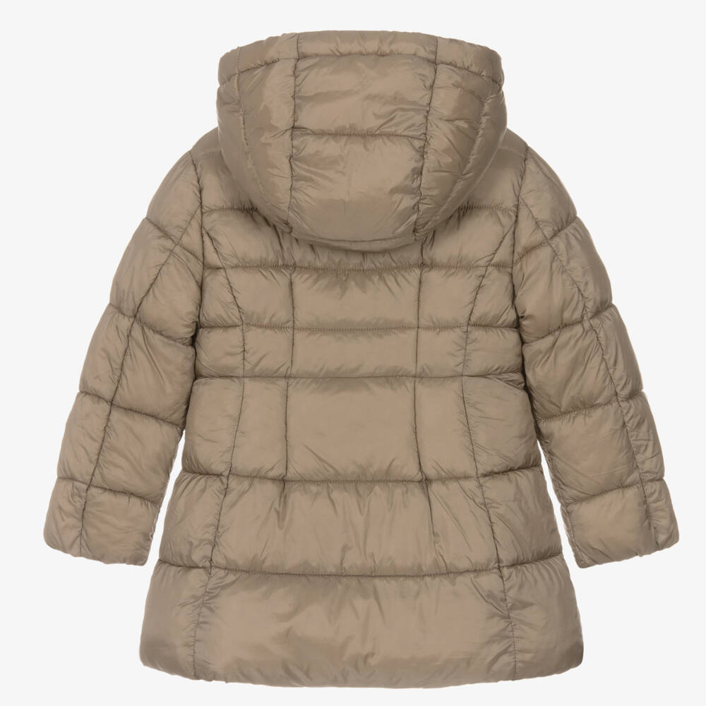 Mayoral-معطف هودي بافر لون بيج للبنات | Childrensalon Outlet