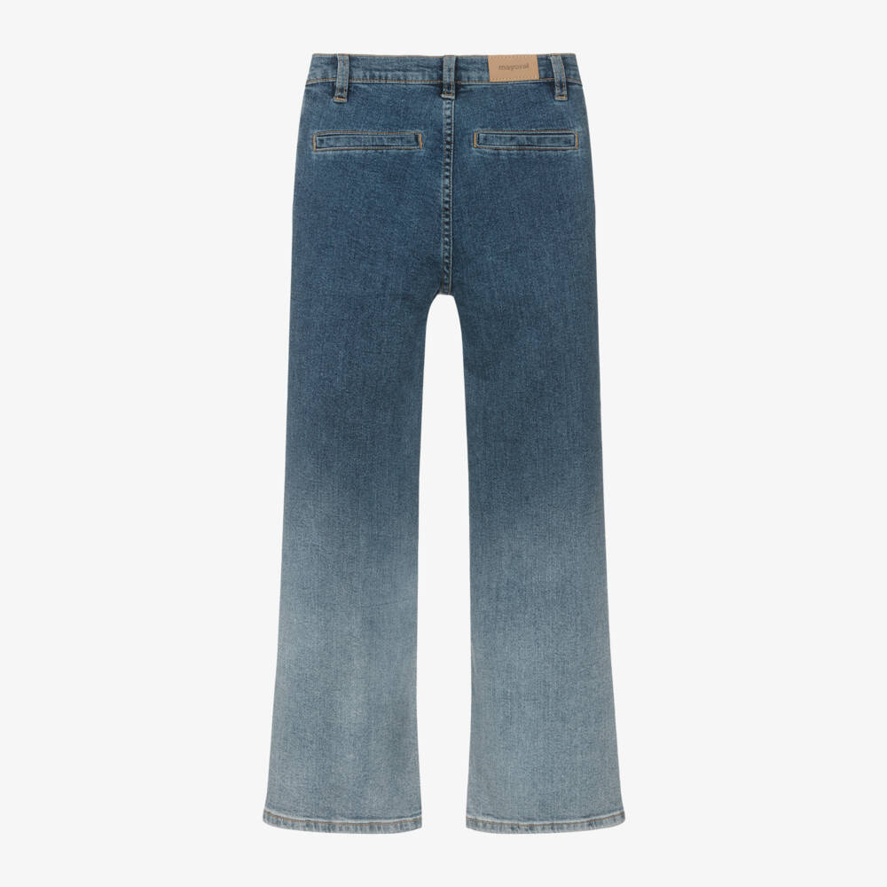 Mayoral-Girls Indigo Gradient Denim Trousers | Childrensalon Outlet