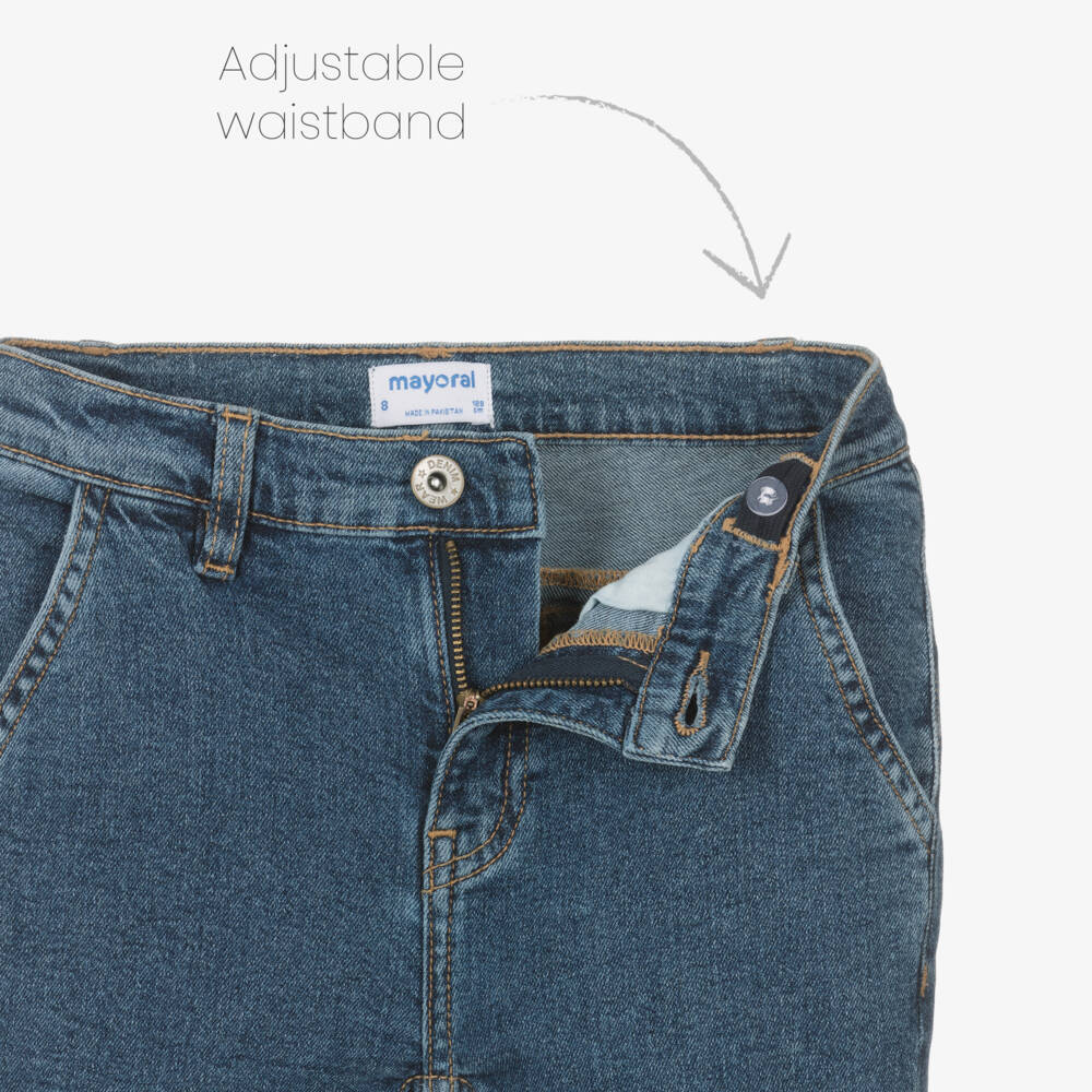 Mayoral-Girls Indigo Gradient Denim Trousers | Childrensalon Outlet