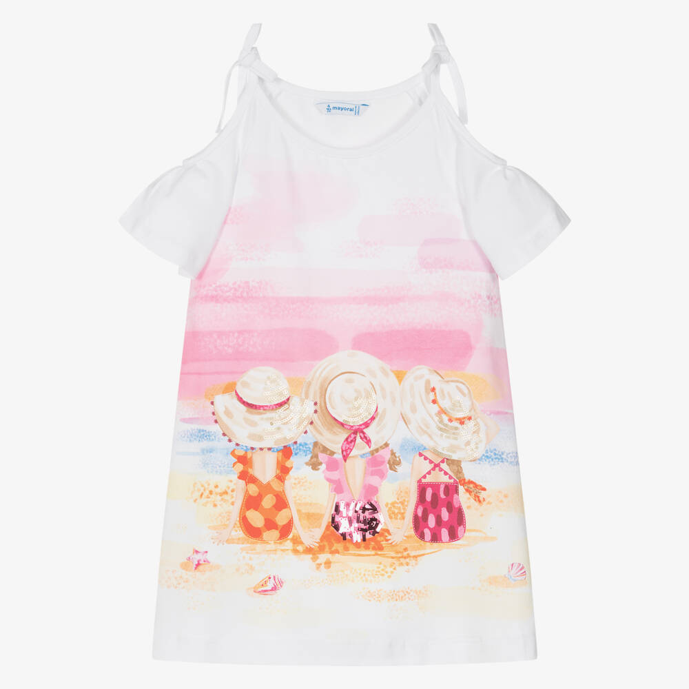 Mayoral-Кремовое пляжное платье для девочек | Childrensalon Outlet