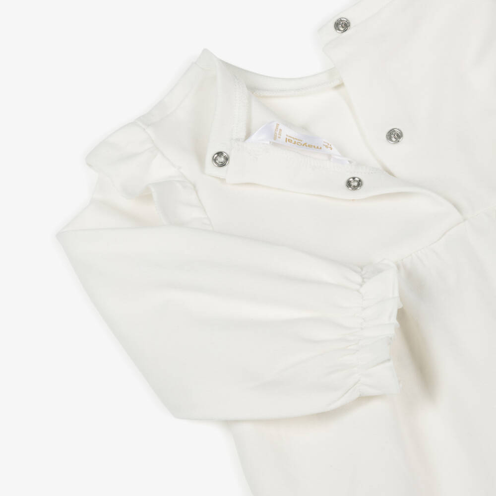 Mayoral Newborn-Girls Ivory Bear Design Top | Childrensalon Outlet