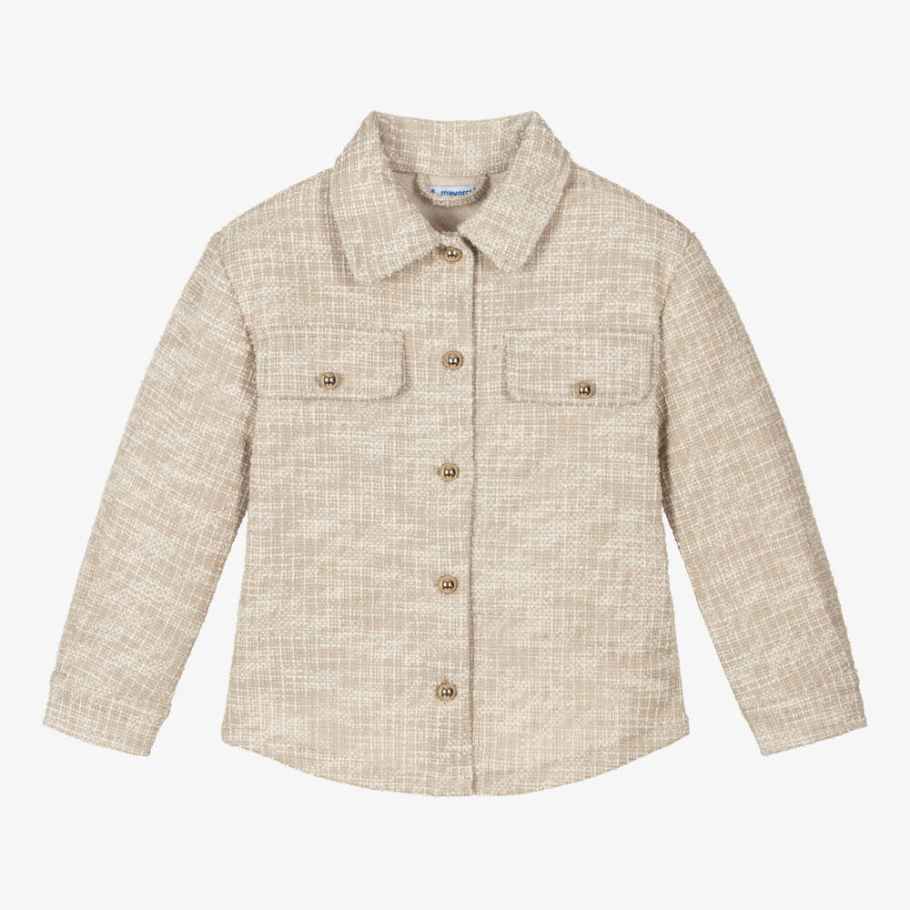 Mayoral-Girls Ivory & Beige Blouse | Childrensalon Outlet