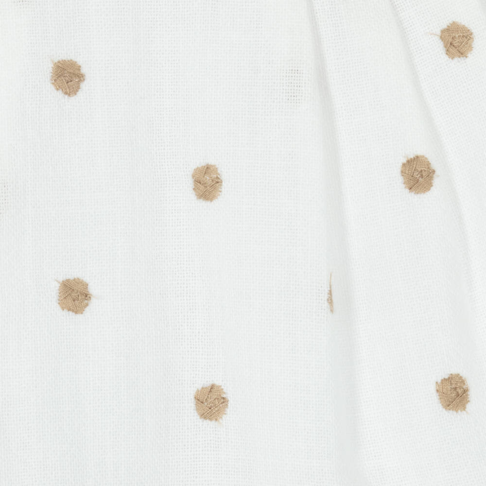 Mayoral Newborn-Girls Ivory & Beige Dotty Dress | Childrensalon Outlet