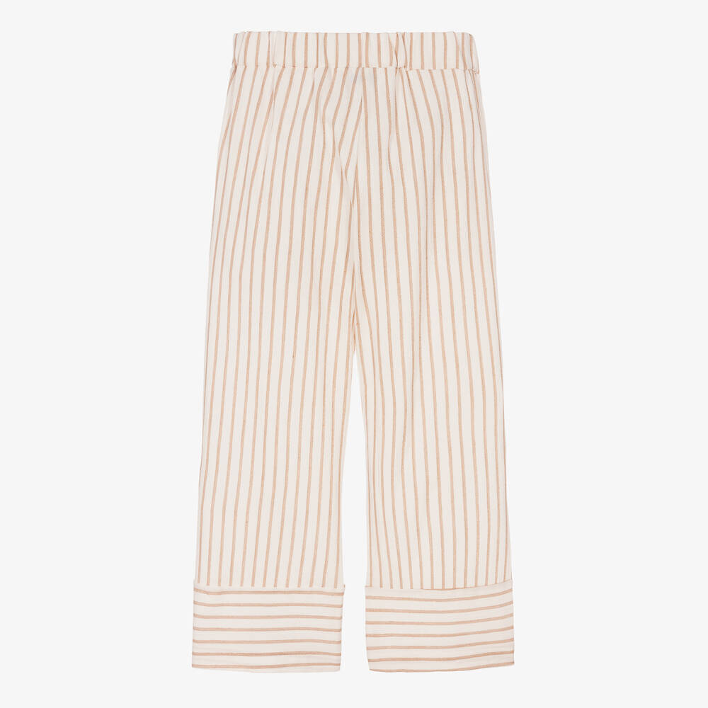 Mayoral-Кремовые брюки в бежевую полоску | Childrensalon Outlet
