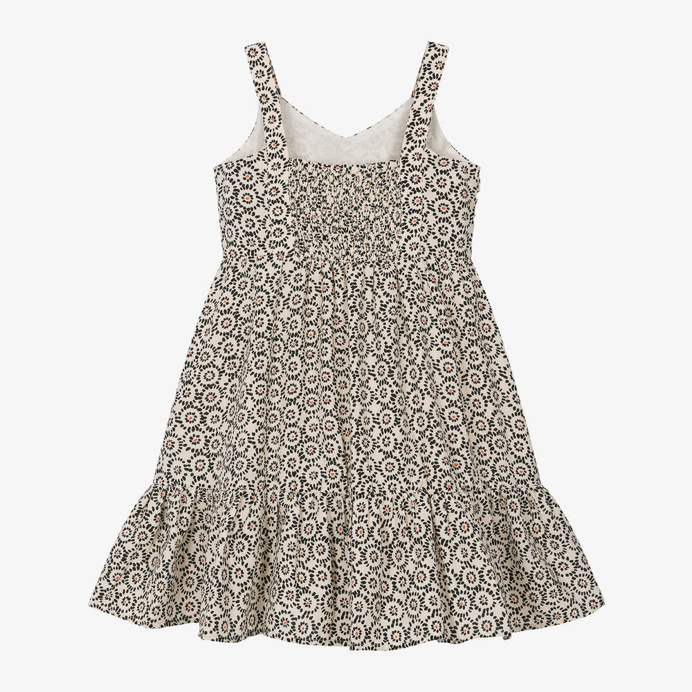 Mayoral-Girls Ivory & Black Woven Dress | Childrensalon Outlet