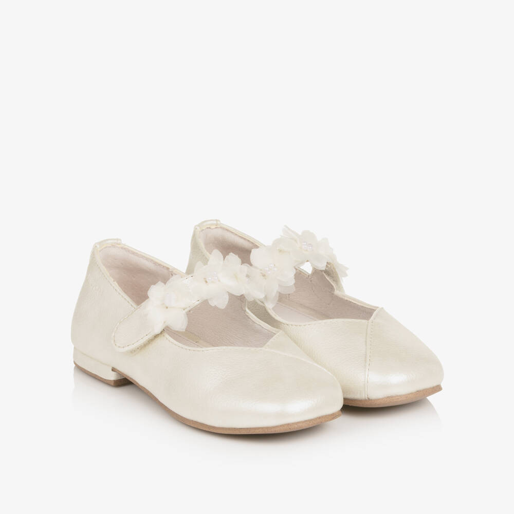 Mayoral-Girls Ivory Blossom Strap Pumps | Childrensalon Outlet