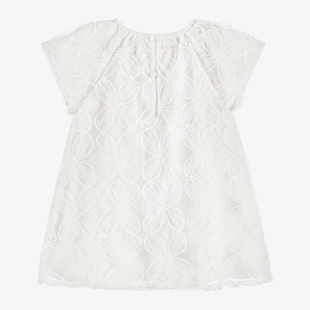 Mayoral-Girls Ivory Blossom Tulle Gown | Childrensalon Outlet