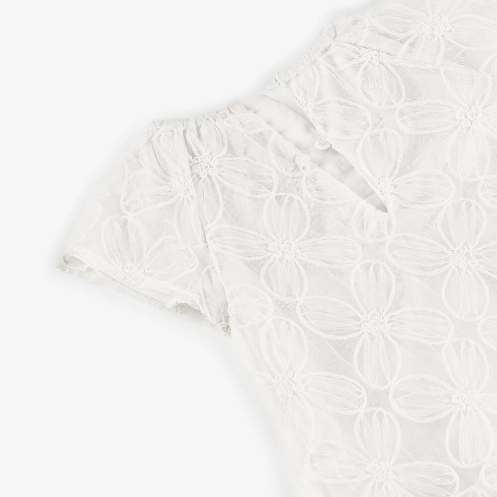 Mayoral-Girls Ivory Blossom Tulle Gown | Childrensalon Outlet