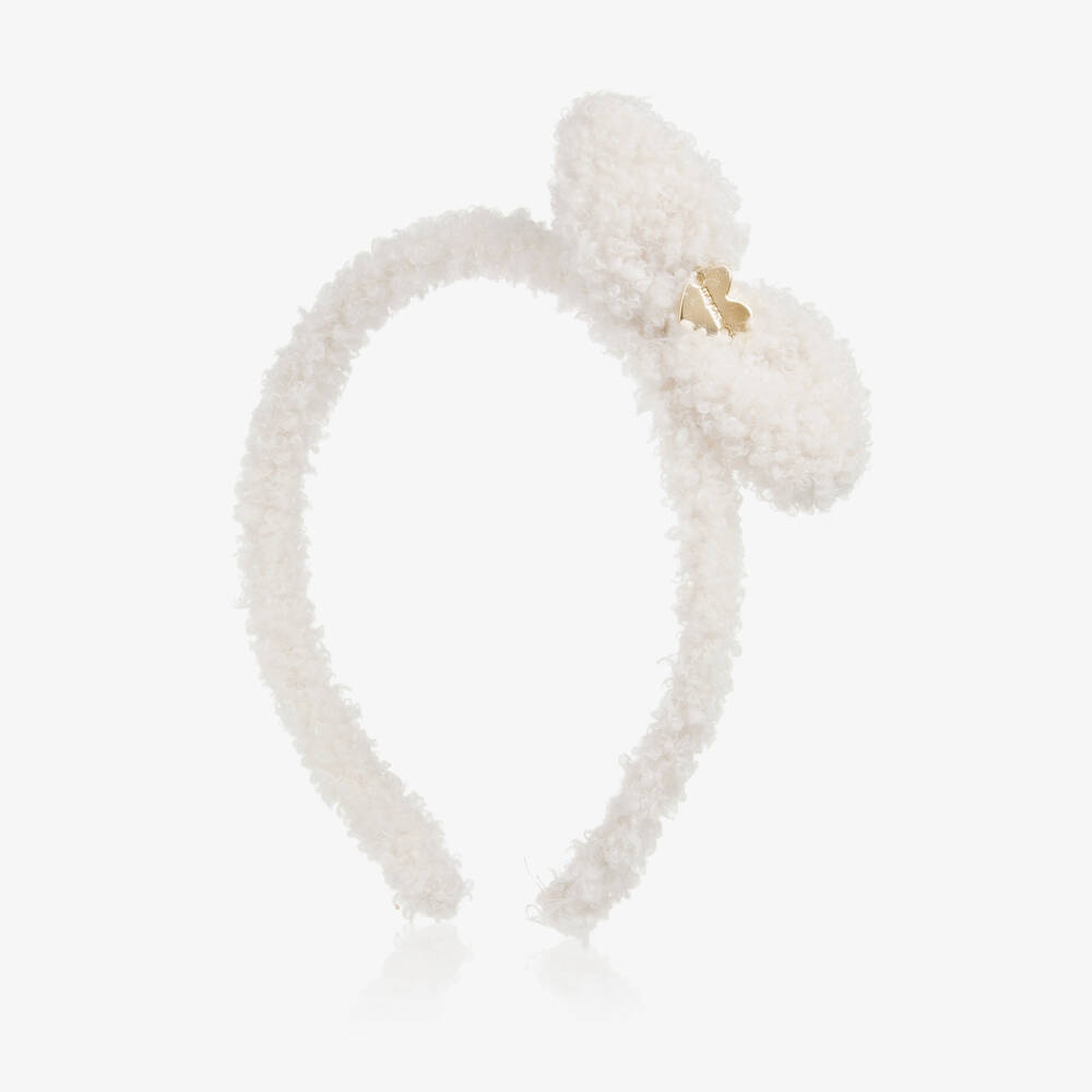 Mayoral - Girls Ivory Bouclé Hairband | Childrensalon