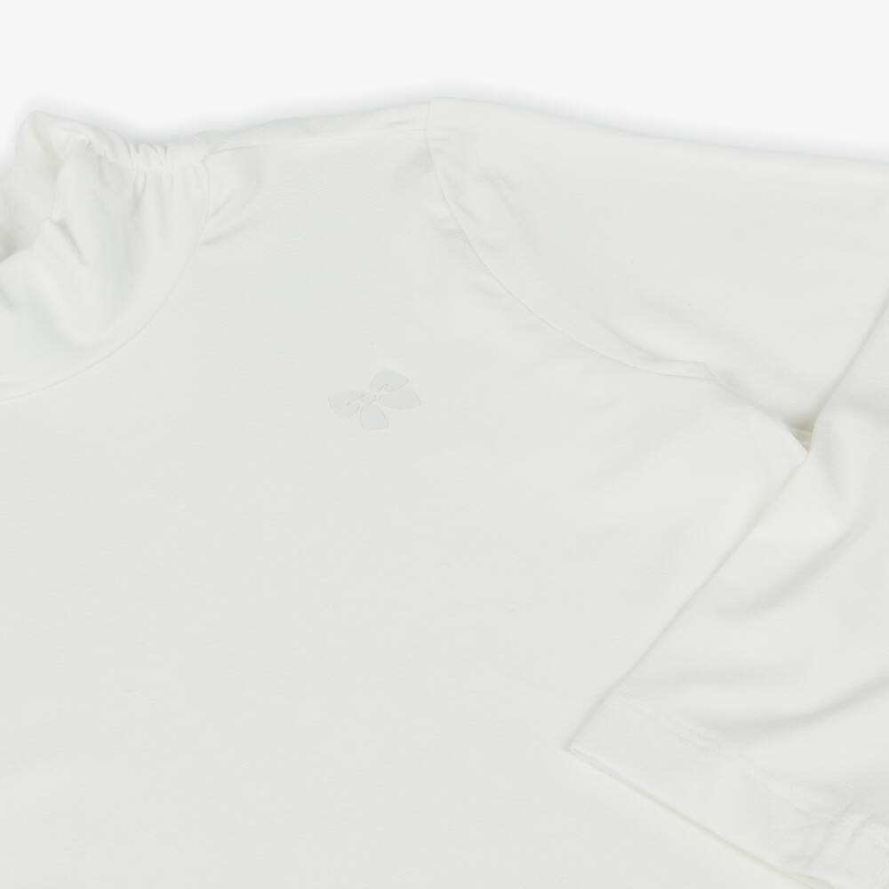 Mayoral-Girls Ivory Bow Neck Top | Childrensalon Outlet